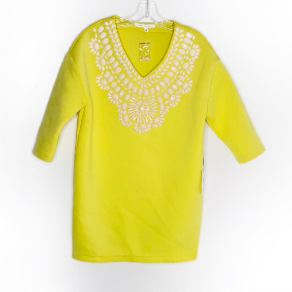 English Rose Yellow Scuba Mini Dress Tunic S NWT - Picture 1 of 8